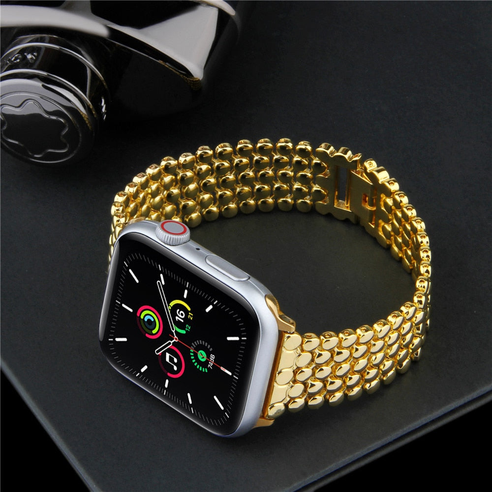 Stainless Steel Strap For Apple watch Band 6 40mm 44mm Breathable Bracelet iwatch series Bands 5 SE 3 38mm 42mm Metal Wristbands