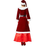 Deluxe Velvet Women Christmas Costume Cosplay Santa Claus Uniform Suit Adults Woman Holiday Xmas Long Dress Robe Gowns