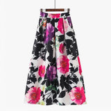 Summer High Waist Long Printed A-Line Floral Casual Beach Faldas Boho High Waist Holiday Maxi Skirts