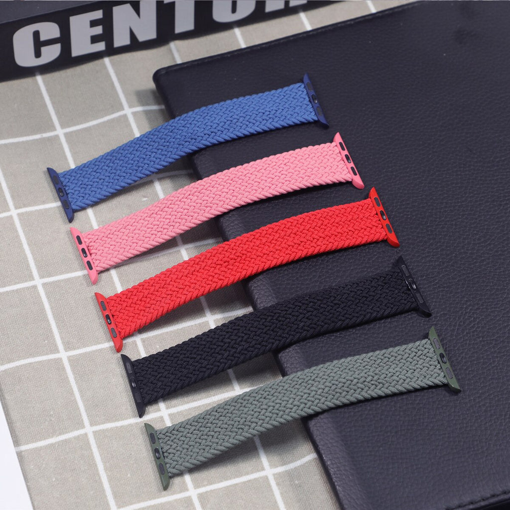 Braided Solo Loop Band For Apple Watch strap 44mm 40mm 42mm 38mm Elastic Nylon bracelet+PC Case iWatch series 6 5 4 3 se strap