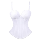 Elasticity Sexy Straps Halter Overbust Corset Lingerie Top Wedding Black/White Cotton with Cup Body shaper Hot Corset Bustier