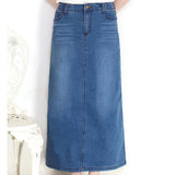 Women Long Casual Denim Summer High Waist A-Line Jeans Streetwear Sexy Solid Party Maxi Skirts