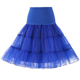 Women Underskirt Petticoat Vintage Rockabilly Tulle Skirt Black Puffy Elastic High Waist Pleated Swing Skirt