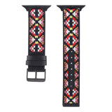 Ethnic style Leather Strap for Apple Watch Band SE 6 5 40mm 44mm Belt Bracelet Bands for iWatch Series 6 4 3 38mm 42mm Watchband