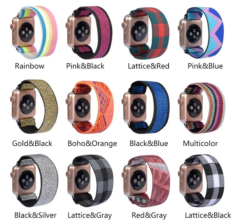 Elastic Watch Band for Apple Watch 5 6 4 Scrunchie Band 38mm 40mm 42mm 44mm Casual Women Strap Bracelet for iwatch series 6 5 4
