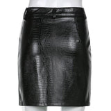 Ins Goth High Waist Punk style E-girl Faux Leather Pencil Skirt Black Skorts Cute Streetwear Y2K Short Bottoms