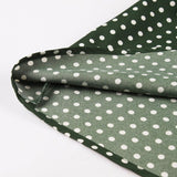 Bow Tie Neck Button Front Polka Dot Pinup 50s Vintage Shirt A-Line Summer Female Elegant Green Dress