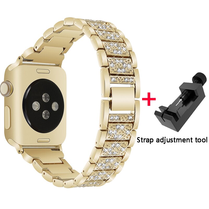 Diamond Band + case For Apple Watch 40mm 44mm 38mm 42mm iWatch series 5 4 3 2 1 bracelet apple watch stainless steel strap women