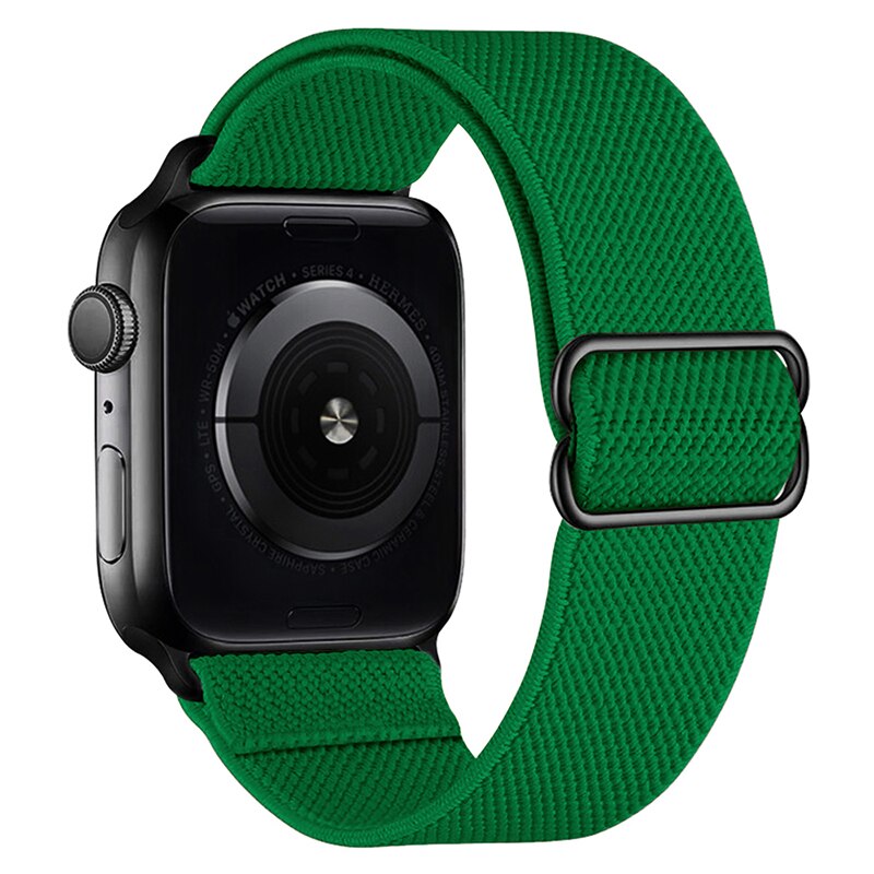 Scrunchie Strap for Apple watch band 44mm 40mm 38mm 42mm Adjustable Elastic Nylon solo Loop bracelet iWatch series 3 4 5 6 se