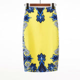 Print Summer Midi Floral Bodycon Office Women Slim High Waist Stretch Sexy Pencil Skirts