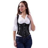 Women Gothic Sexy Satin Underbust Corset Bustiers Strap Top Cupless Waist Cincher Slimming Body Shaper Corsets Plus Size