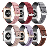 Leather Strap For Apple watch 6 band 40mm 44mm iWatch Band 38mm 42mm Leather+canvas belt bracelet Apple watch series 3 4 5 se 6