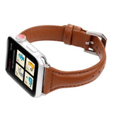 Slimming leather watchband for apple watch band SE 6 5 4 40mm 44mm belt bracelet bands for iWatch Strap series 4 3 2 38mm 42mm