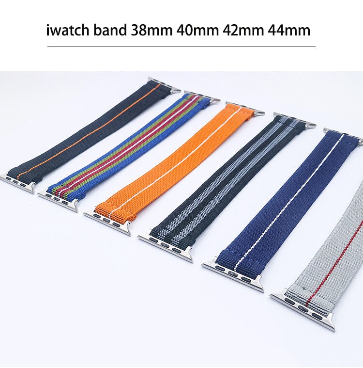 Braided Solo Loop Nylon Bands for Apple Watch Band 44mm 40mm 38mm 42mm for IWatch Series 6 SE 5 4 3 Elastic Fabric Bracelet