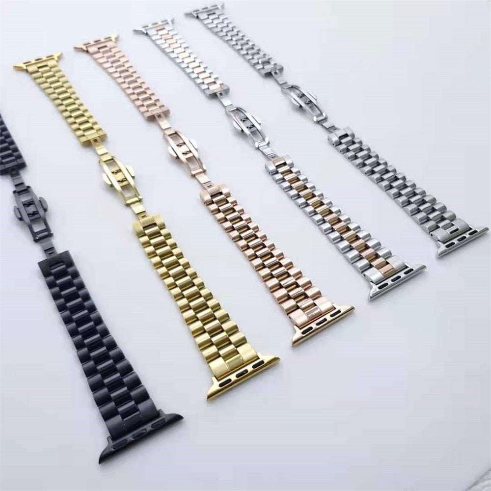 New Stainless Steel Strap for Apple Watch 6 se Band 40mm 44mm Women&#39;s Slim Bracelet for iWatch Series 5 4 3 38mm 42mm Wristbands