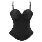 Elasticity Sexy Straps Halter Overbust Corset Lingerie Top Wedding Black/White Cotton with Cup Body shaper Hot Corset Bustier