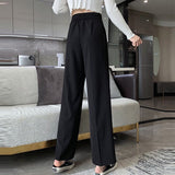 Women High Waist Casual Pencil Pants Korean Style Streetwear Solid Color Ladies Elegant Trousers