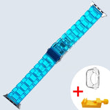 Transparent Resin Chain Strap for Apple watch band 5 4 40MM 44mm iwatch series bands 3 2 38mm 42mm Colorful Sports link bracelet