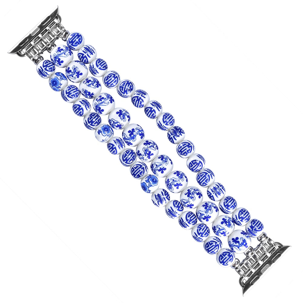 Bling Dressy Bands for Apple Watch 38mm 42mm Band Ceramic Beaded Watchband for iWatch Series 3/ Series 2 Bracelet for Woman Girl