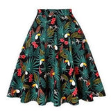 Cotton Black Midi Tunic Skirt 2020 New Arrivals Summer Floral Print Sexy Elegant 50s 60s Retro Vintage Women Skirts Plus Size