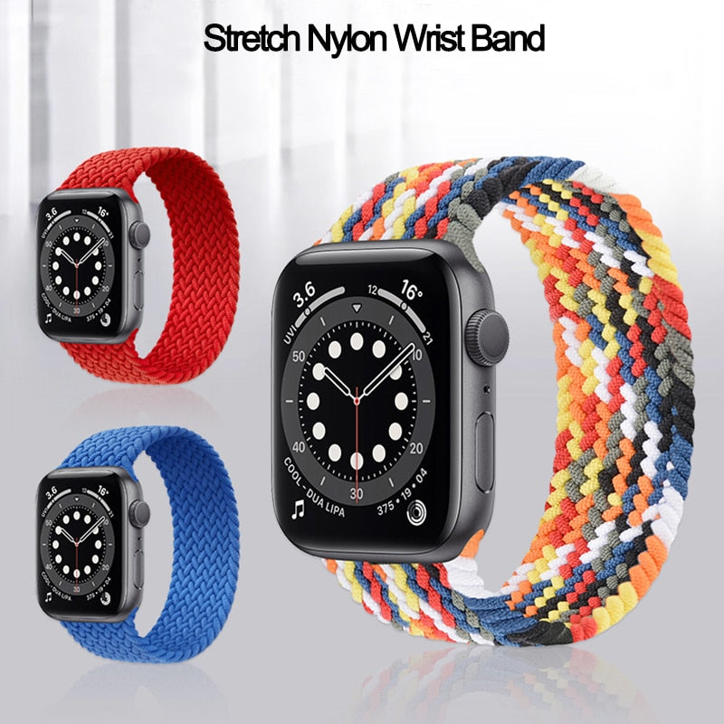 Solo Loop Nylon strap for Apple Watch Band Braid 44mm 40mm 38mm 42mm Elastic Sports Bracelet iWatch series 3 4 5 se 6 strap