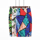 Summer Women Stretch Slim Print Bag Hip Ladies Mid-Length Casual Floral High Waist Pencil Skirt