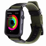 Nylon Leather Strap For Apple Watch Band 40mm 44mm 42mm 38mm Canvas Woven Wrist Bracelet Watchband for iwatch series 6 5 4 3 2 1