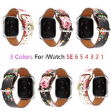 printing leather watchband for apple watch band SE 6 5 4 40mm 44mm Women&#39;s belt bracelet bands for iWatch Strap series 3 38/42mm