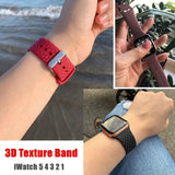 3D Texture Strap for Apple watch band 44mm 40mm Sport Silicone belt watchband bracelet iWatch 38mm 42mm series 3 4 5 se 6 band