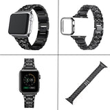 Diamond stainless steel strap With cover for apple watch strap 6 SE 5 4 44mm 40mm iWatch Bands 6 3 38mm 42mm Bracelet watchband