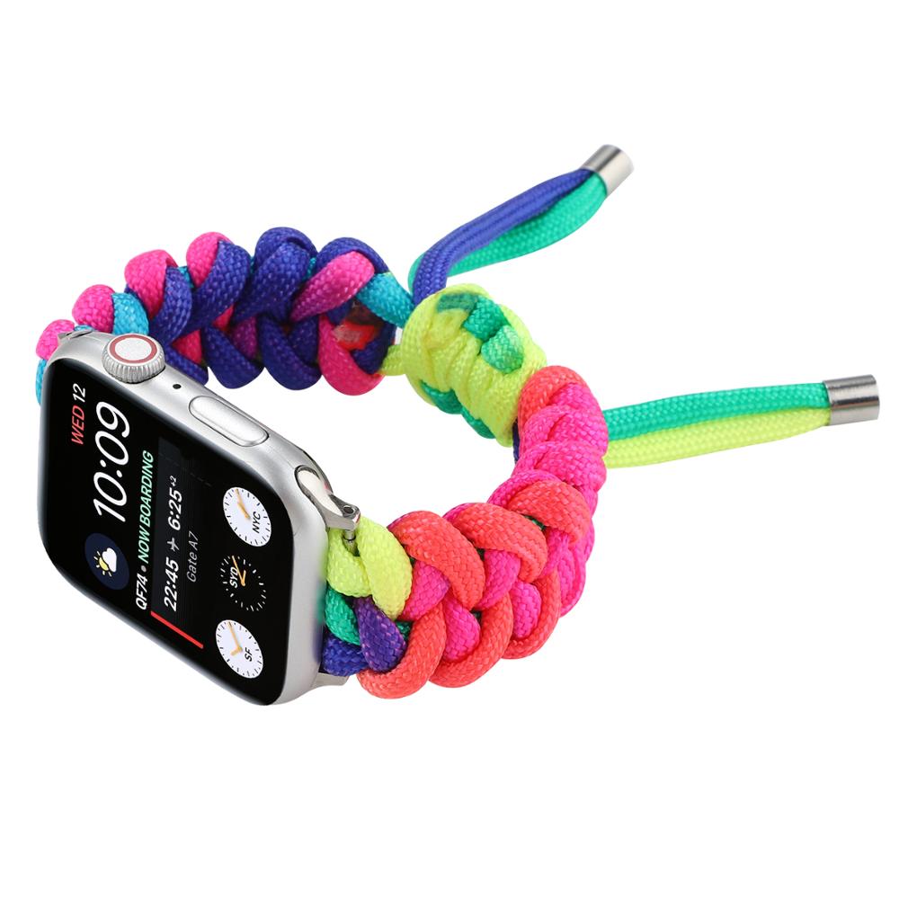 nylon Weave Band for apple watch strap 6 SE 5 4 44mm 40mm Breathable Bracelet Belt for iWatch Bands 6 SE 3 2 38mm 42mm watchband