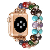 Jewelry Wristband Strap for Apple Watch Band Beaded 38mm/40mm Women Stretchy Bracelet 42mm/44mm Iwatch SE Series 6/5/4/3 Bling