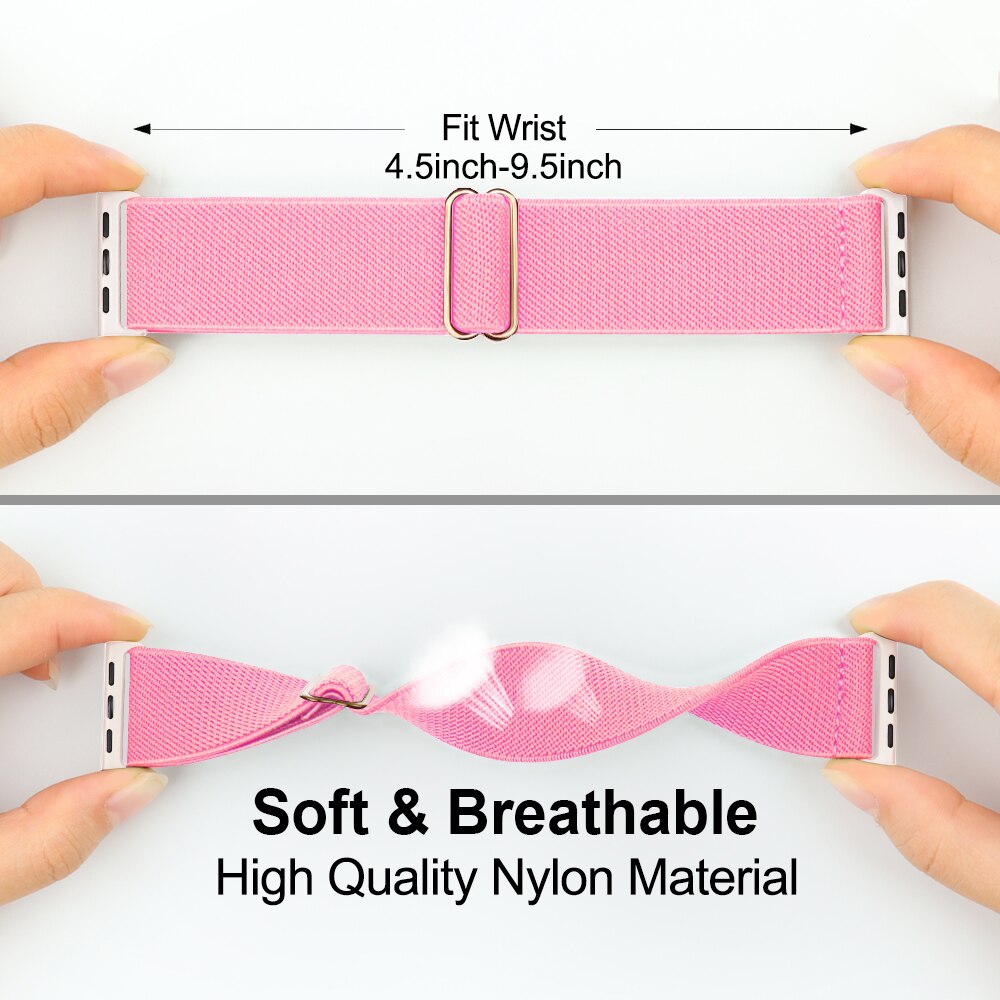 Soft And Comfortable Nylon Loop Elastic Buckle Apple Watch Band 38mm 42mm Series 6 Se 543 2 1 For Iwatch Strap Nylon Braid 44mm
