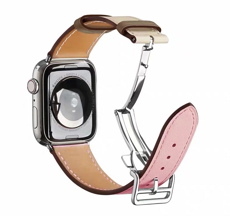 Folding Buckle Leather Bracelet for Apple Watch Band 6 SE 5 4 40/44mm Belt Wristband Strap for iWatch Series 3 38/42mm Watchband