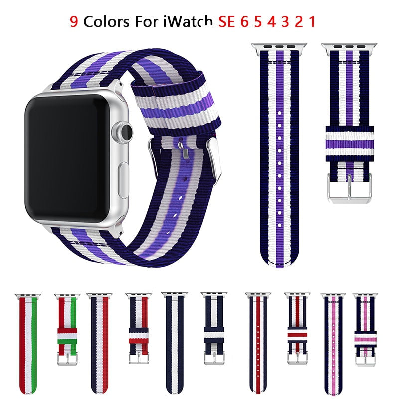 Nylon Watchband For Apple Watch Bands Series 6 5 4 SE 40mm 44mm Sports Breathable Bracelet For iWatch Band 6 5 3 38mm 42mm Strap