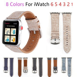 denim Leather watchband for apple watch band SE 6 5 40mm 44mm Retro belt bracelet Strap for iWatch bands series 4 3 2 38mm 42mm