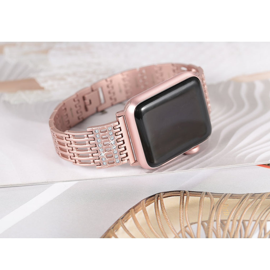 Diamond Stainless Steel Strap For Apple Watch Band Bracelet Women Wristband