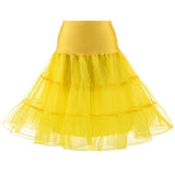 Women Underskirt Petticoat Vintage Rockabilly Tulle Skirt Black Puffy Elastic High Waist Pleated Swing Skirt