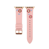 Leather Strap for Apple Watch band 38mm 40mm 42mm 44mm Women Embroidery Watch Bracelet for iwatch Series 6 SE 5 4 3 2 1