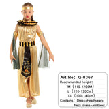 Carnival Party Halloween Egyptian parent-child costume Cleopatra Costume Egypt Queen Cosplay Costumes Sexy Golden Fancy Dress