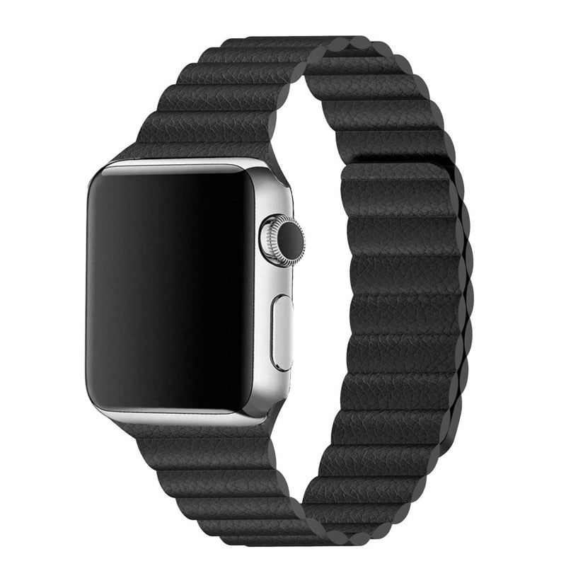 Leather Strap for Apple Watch Band 44mm 42mm 40mm 38mm Strong Magnetic Closure Wristband for iWatch Series 5 4 3 2 1 accessories
