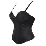 Elasticity Sexy Straps Halter Overbust Corset Lingerie Top Wedding Black/White Cotton with Cup Body shaper Hot Corset Bustier