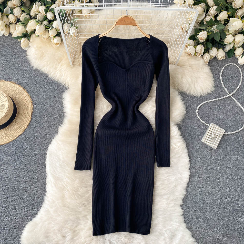 princess polly baby blue dress Autumn Winter Mini Dresses For Women Sweetheart Neck Long Sleeve Elega –  jetechband