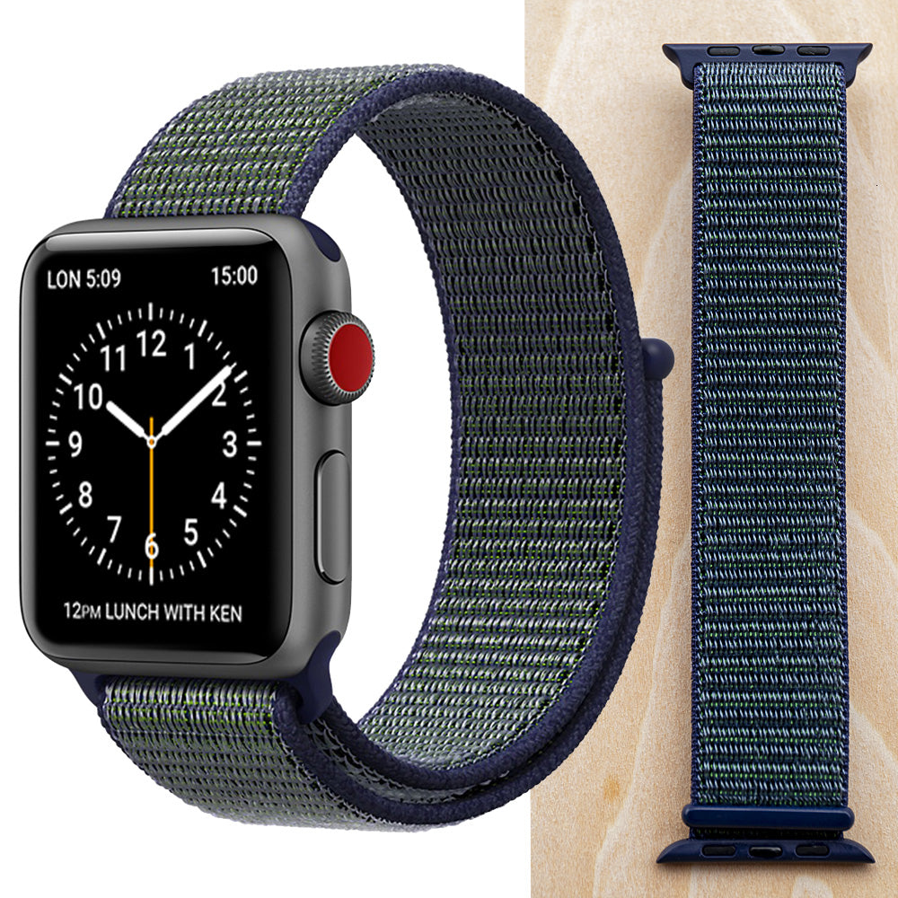 High Quality Nylon Sport Loop Replacment for Apple Watch band 44mm Series 5 4 3 2 1 Breathable Woven Strap 42mm iwatch 40mm 38mm