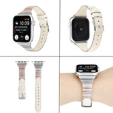 Slimming leather watchband for apple watch band SE 6 5 4 40/44mm Splicing belt bracelet bands for iWatch Strap series 3 38/42mm
