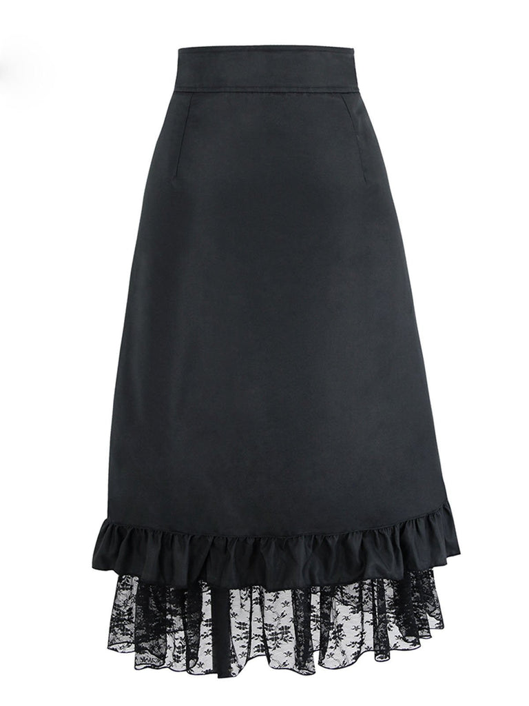 Halloween Steampunk Ruffle Gothic Skirt