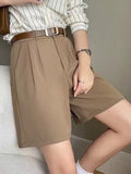 Loose Slim Streetwear Shorts High Waist Casual Women Suit Solid Color All-match Summer Short Pants
