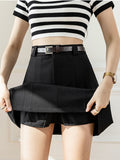 High Waist Casual Women Solid Color A-line Summer All-matched Mini Shorts Skirts