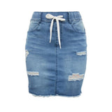 Women Denim Jean Sexy Casual Stretchy Skirts Solid Party Club Skinny Pencil Skirt