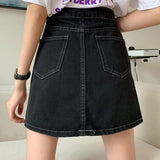 Sexy Summer Women High Waist A-Line Mini Elegant Slim Bodycon Short Jean Skirt